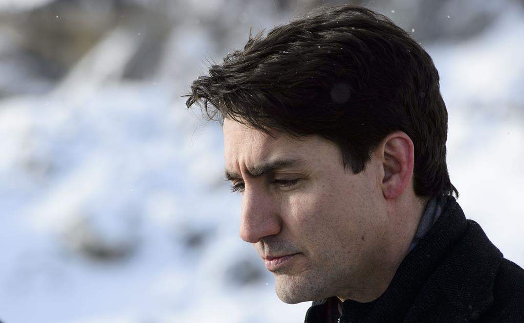 Prime Minister Justin Trudeau visits a construction site in Sudbury, Ont., on Wednesday, Feb 13, 2019. CANADIAN PRESS/Sean Kilpatrick.
