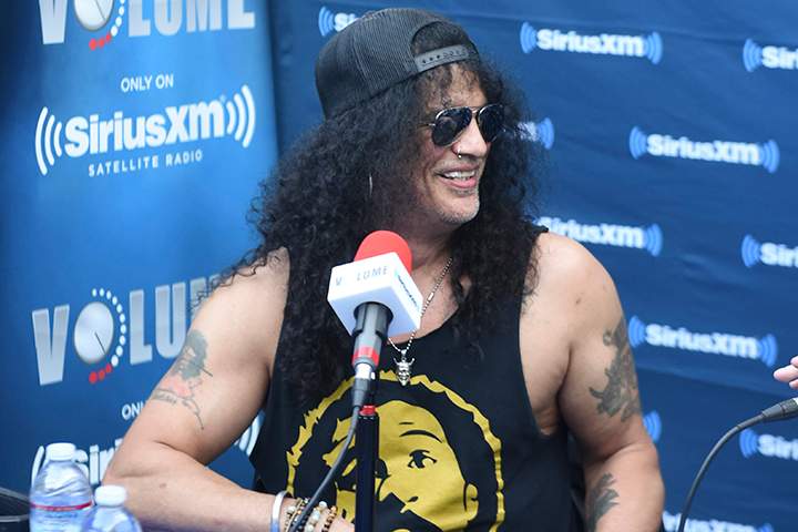 Slash attends SiriusXM Volume Presents Eddie Trunk Live at The Rainbow on Aug. 3, 2018, in Los Angeles, Calif.
