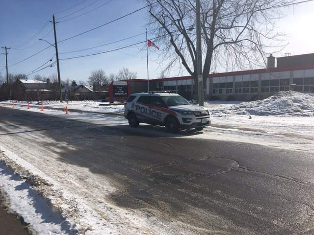 Kingston police responded to an alleged bomb threat school board officials say were called into St. Paul Catholic School on Monday morning.
