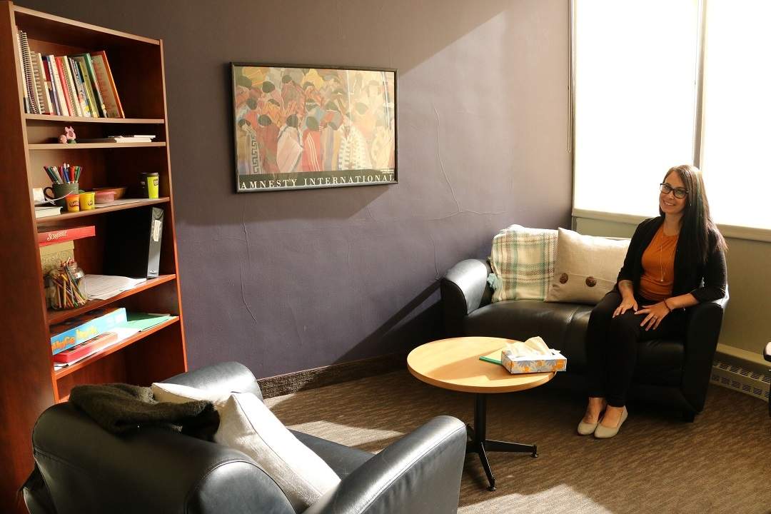 A therapist awaits a client at The Family Centre.