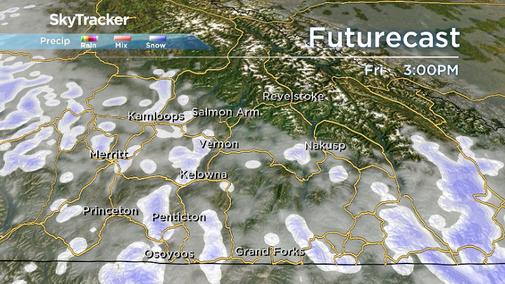There is a chance of a few lingering flurries on Friday in the Okanagan.