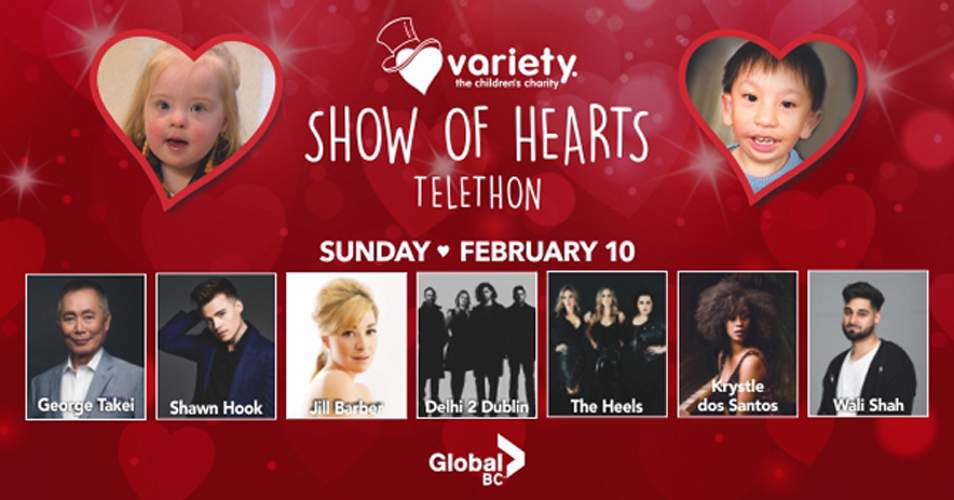 The Variety Show of Hearts Telethon takes place on Sunday, Feb. 10, 2019.