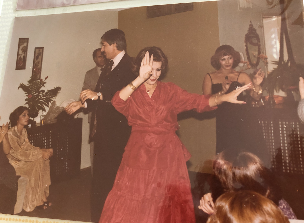 Zarrin Mohyeddin enjoying a party in Tehran, Iran, just a few months before the Islamic Revolution in 1979.
