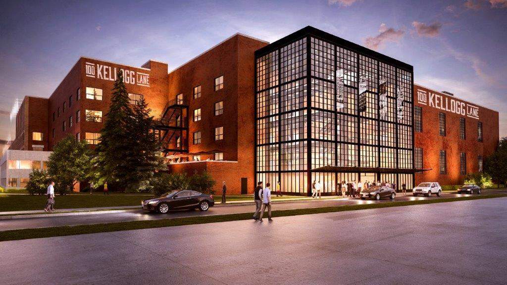 Artistic rendering of 100 Kellogg redevelopment.
