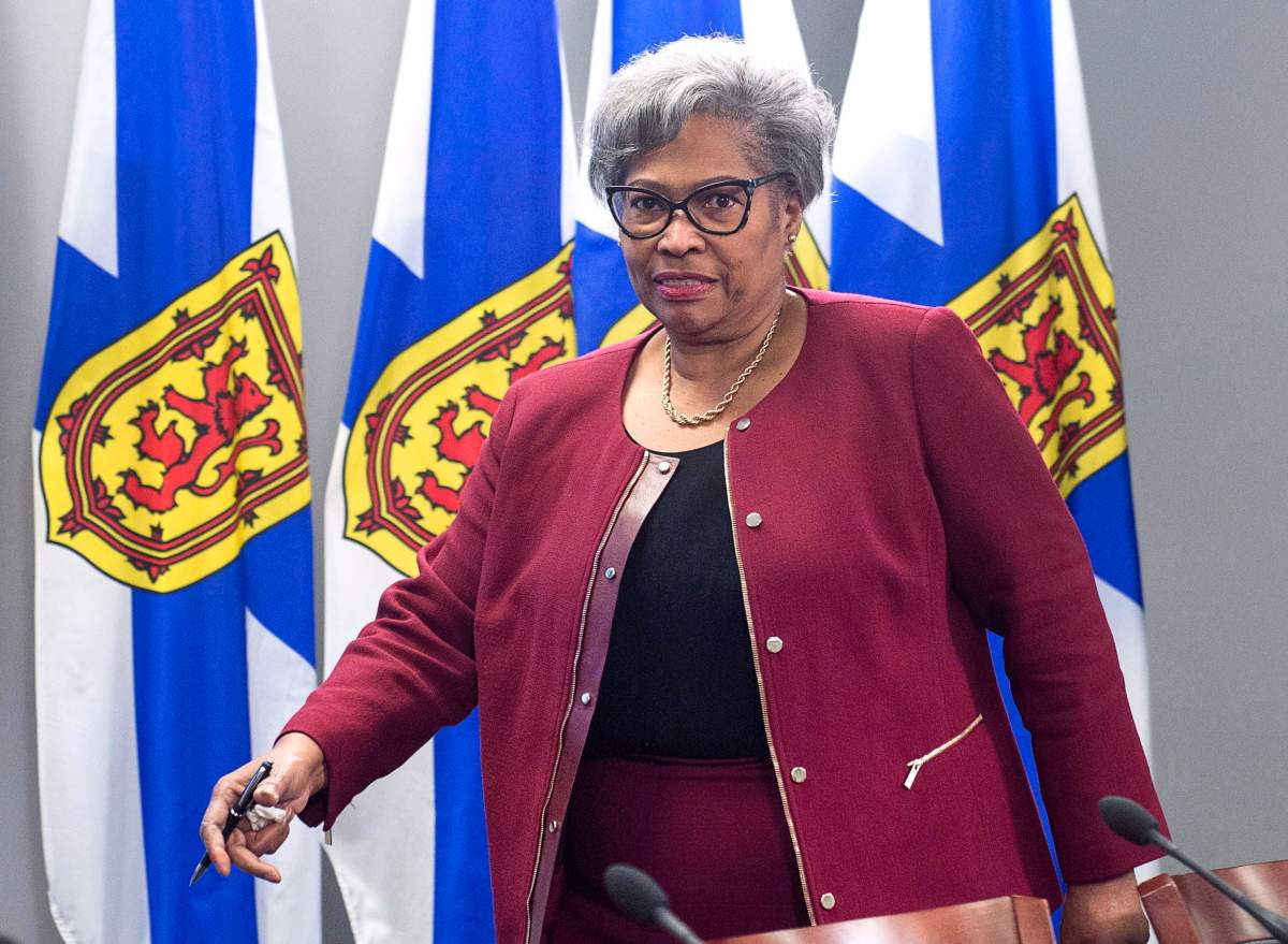 Avis Glaze, a school administration consultant, arrives to releases her report with recommendations to improve Nova Scotia's education administrative system, in Halifax on Tuesday, Jan. 23, 2018. Glaze says the present system must be better coordinated to help students reach their full potential. THE CANADIAN PRESS/Andrew Vaughan.