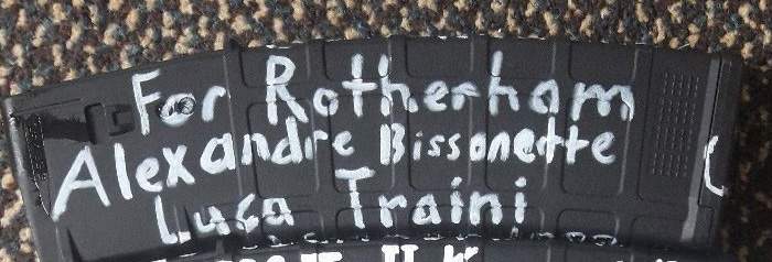 Ammunition is seen in this undated photo posted on Twitter on March 12, 2019, by the apparent gunman who attacked a mosque in Christchurch, New Zealand.