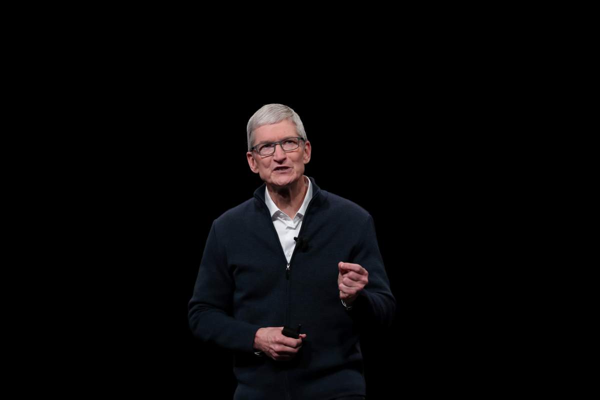 Apple CEO Tim Cook speaks during an Apple launch event in the Brooklyn borough of New York, U.S., October 30, 2018. 