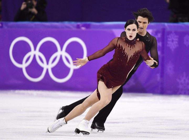 Tessa Virtue and Scott Moir, of Canada, compete in the ice dance figure skating free dance at the Pyeongchang Winter Olympics, in Gangneung, South Korea, Tuesday, Feb. 20, 2018.