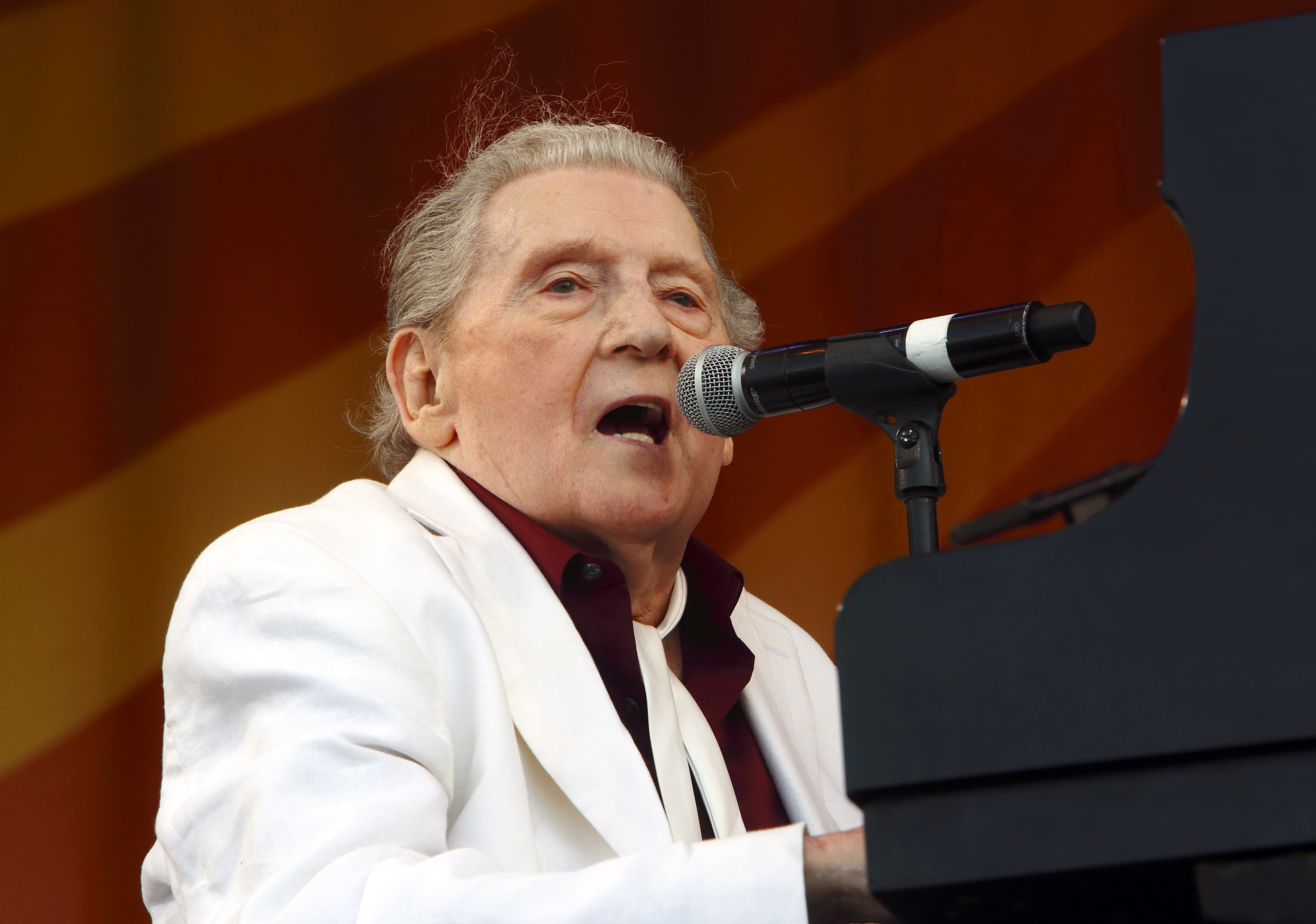In this May 2, 2015 file photo, Jerry Lee Lewis performs at the New Orleans Jazz & Heritage Festival in New Orleans. 