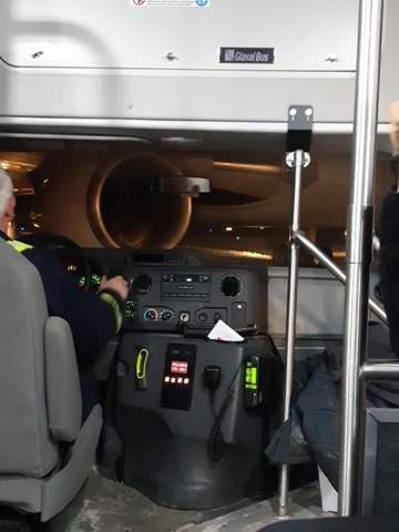 Passengers on board Flight AC 614 are being transported to the terminal of Halifax Stanfield Airport after their plane skidded off a runway.