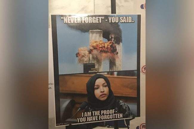 Democratic Rep. Ilhan Omar likened to 9/11 terrorist in poster at Republican event - image