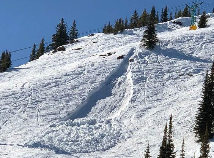 It’s believed that two avalanches occurred at SilverStar Mountain Resort on Wednesday. One occurred on the back side, while the one in the photo above occurred on the front side.