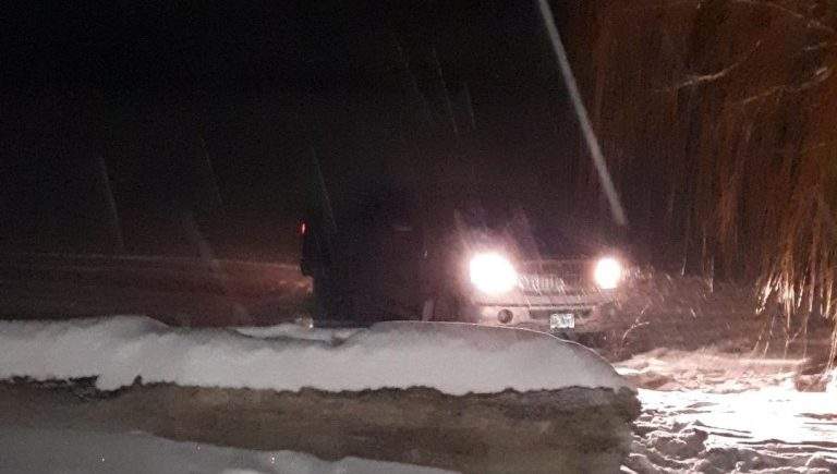 Tracy Aviss took this photo of the truck as the driver attempted to drive off Duck Lake on Thursday night.