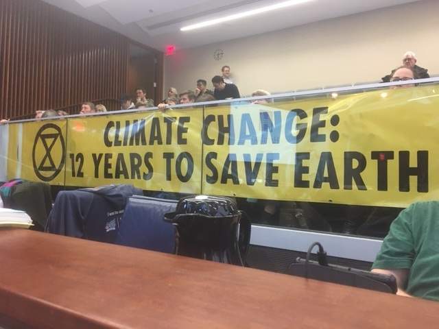 A number of local residents were in the crowd on Wednesday night as city council declared a climate "emergency.".