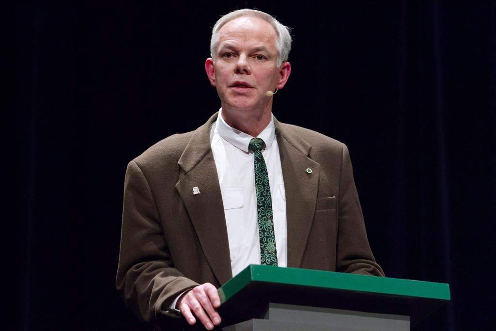Prince Edward Island Green Leader Peter Bevan-Baker speaks during a televised debate in Summerside, P.E.I., on Monday, April 27, 2015.