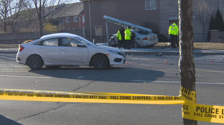 Two vehicles were involved in the crash.