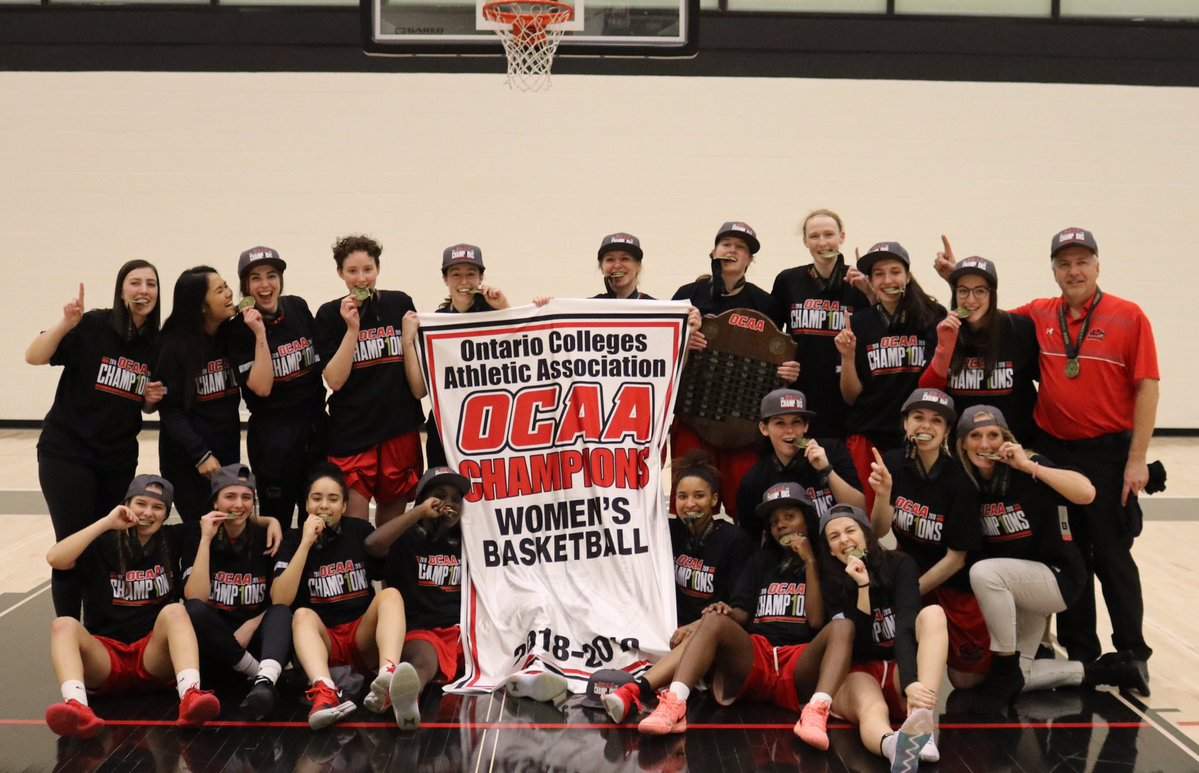 The Fanshawe Falcons' women's basketball team have won the OCAA Championship in 2018 and 2019.