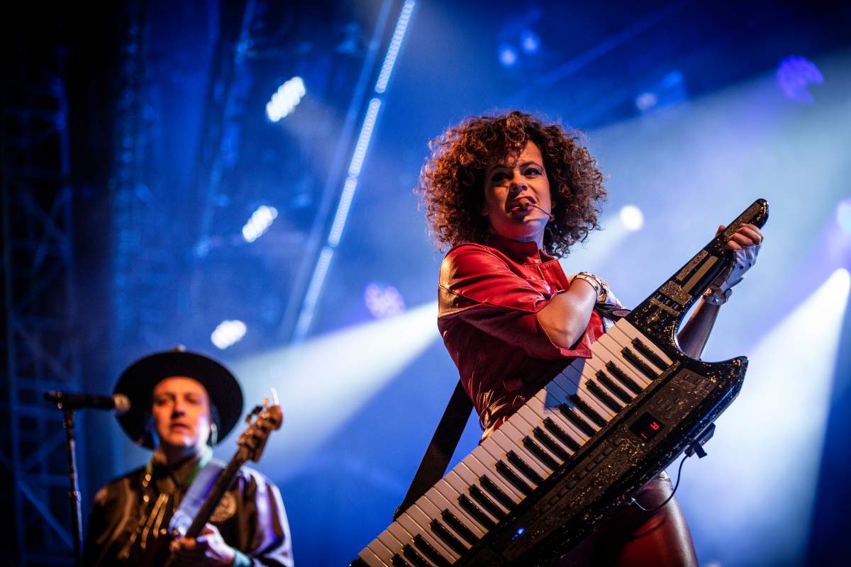 Arcade Fire performs a live concert during the Danish music festival Haven Festival 2018 in Copenhagen.