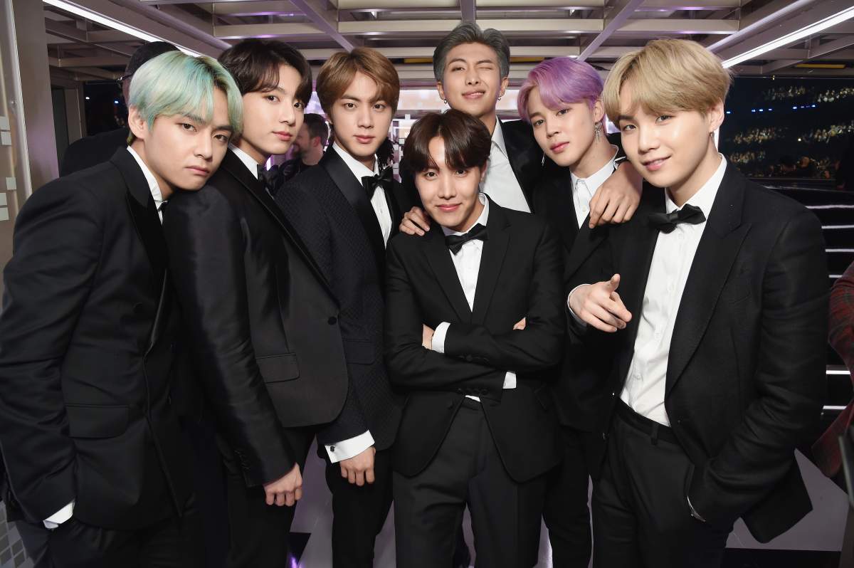 BTS backstage during the 61st Annual Grammy Awards at the Staples Center on Feb. 10, 2019, in Los Angeles, Calif.