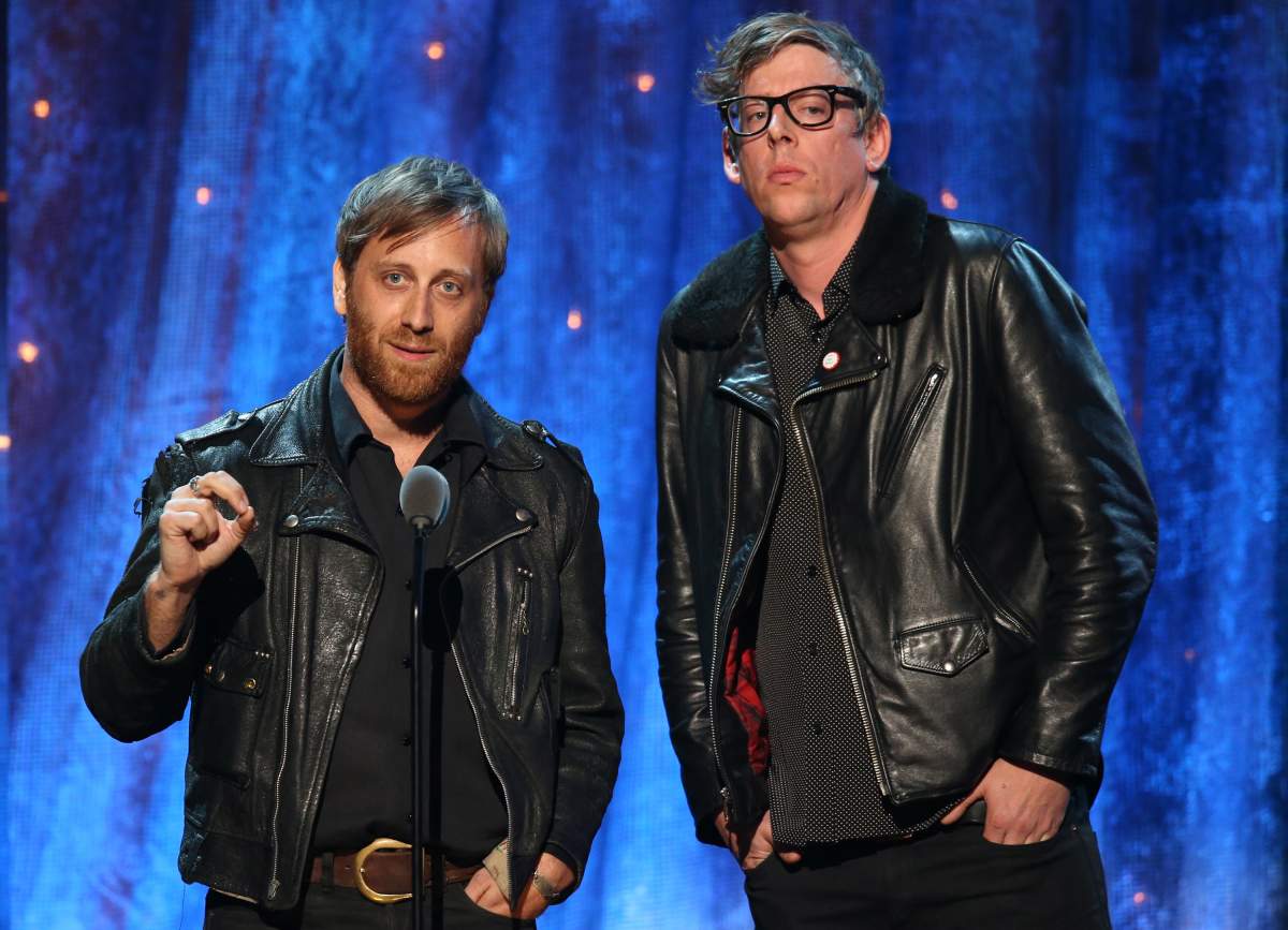 Dan Aurerbach and Patrick Carney of The Black Keys induct Steve Miller onstage at the 31st Annual Rock and Roll Hall of Fame Induction Ceremony at Barclays Center of Brooklyn on April 8, 2016 in New York City.