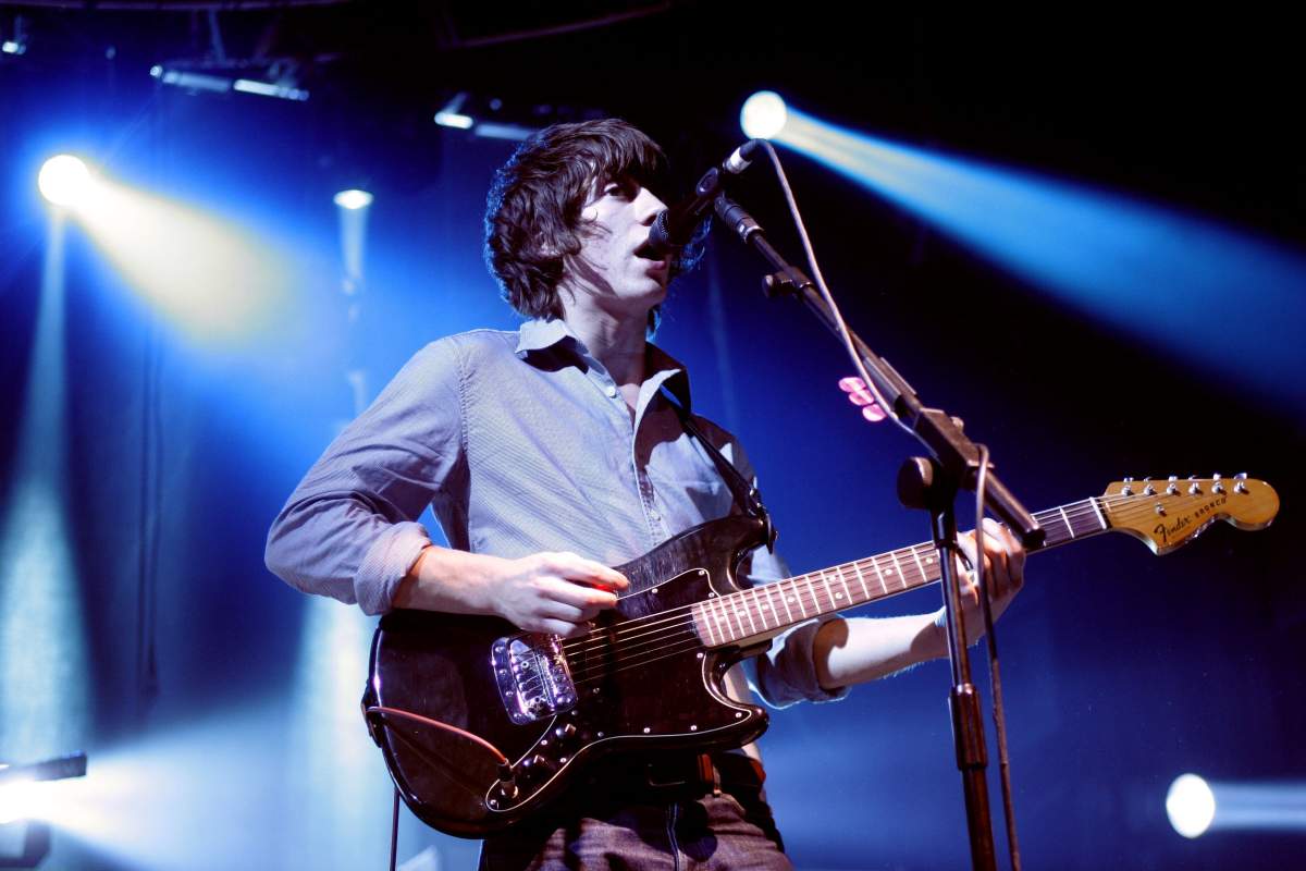 Alex Turner of Arctic Monkeys performing in Cologne, Germany.