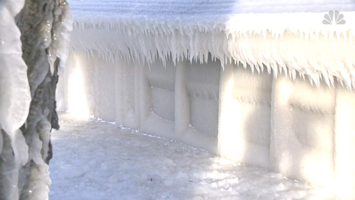 Maureen Whelan said the ice was up to her cottage windows. … Wait, are those windows?