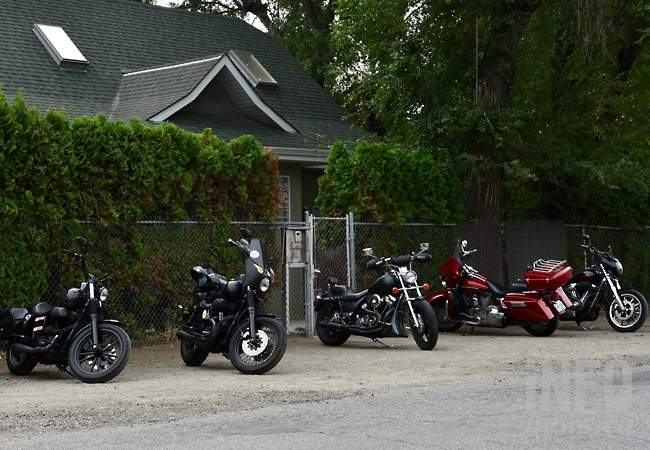 Outside of the Hells Angels clubhouse in Kelowna.