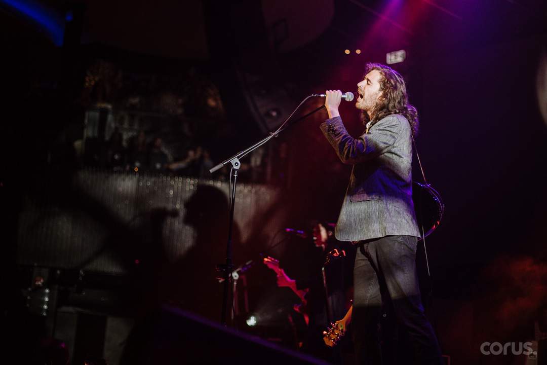 Hozier performing onstage at Rebel in Toronto, on Sept. 18, 2019.