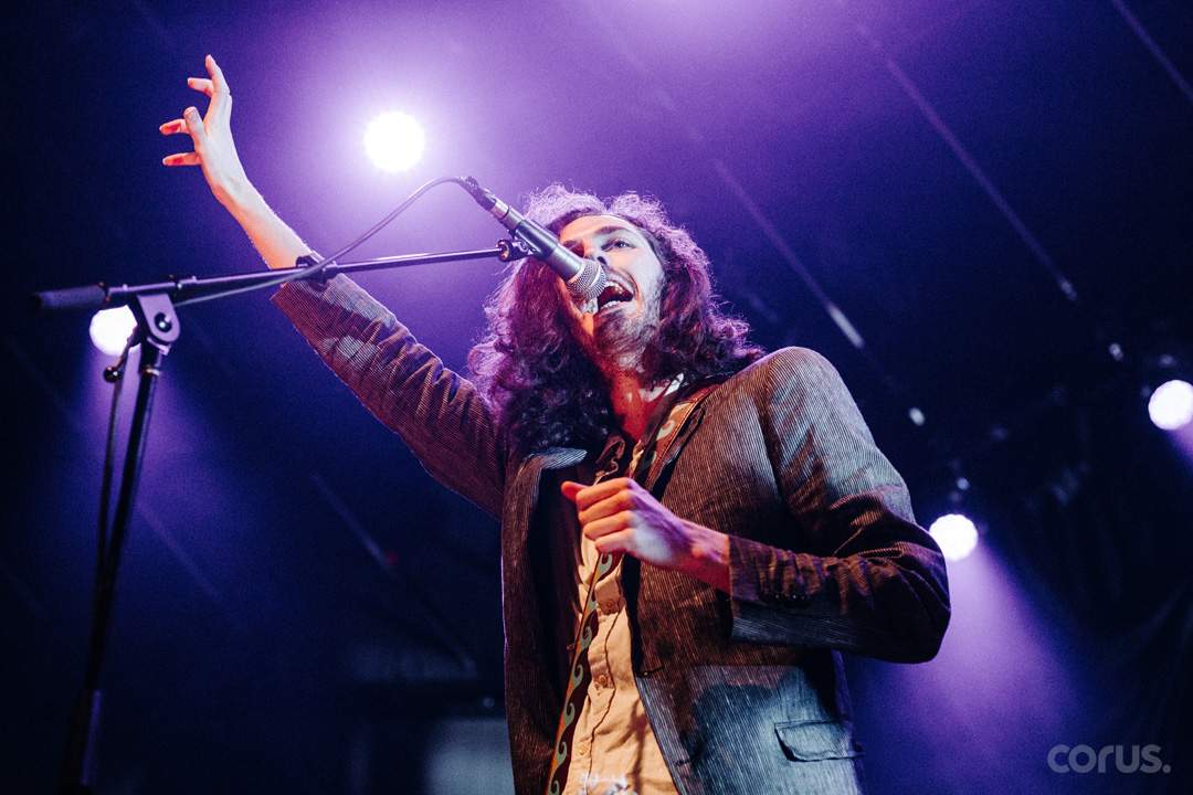 Hozier performing onstage at Rebel in Toronto, on Sept. 18, 2019.