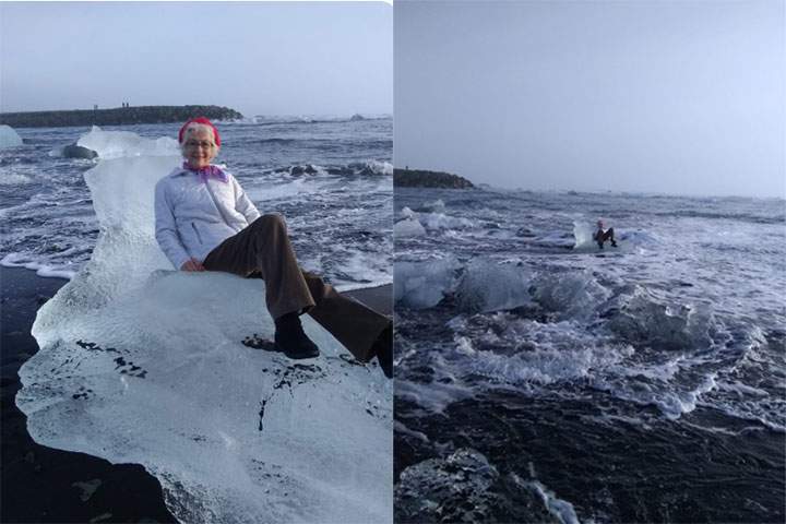 Catherine Streng received several text messages and photos from her father about his trip to Iceland with his mother, detailing the grandmother’s misadventure.