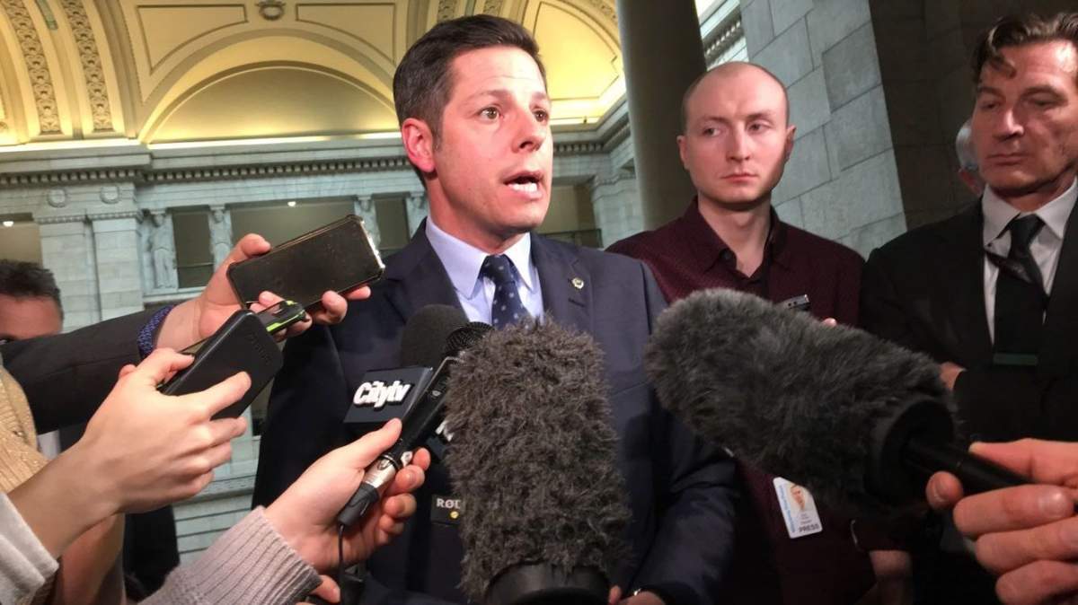 Mayor Brian Bowman speaks to media Thursday, March 7, 2019.