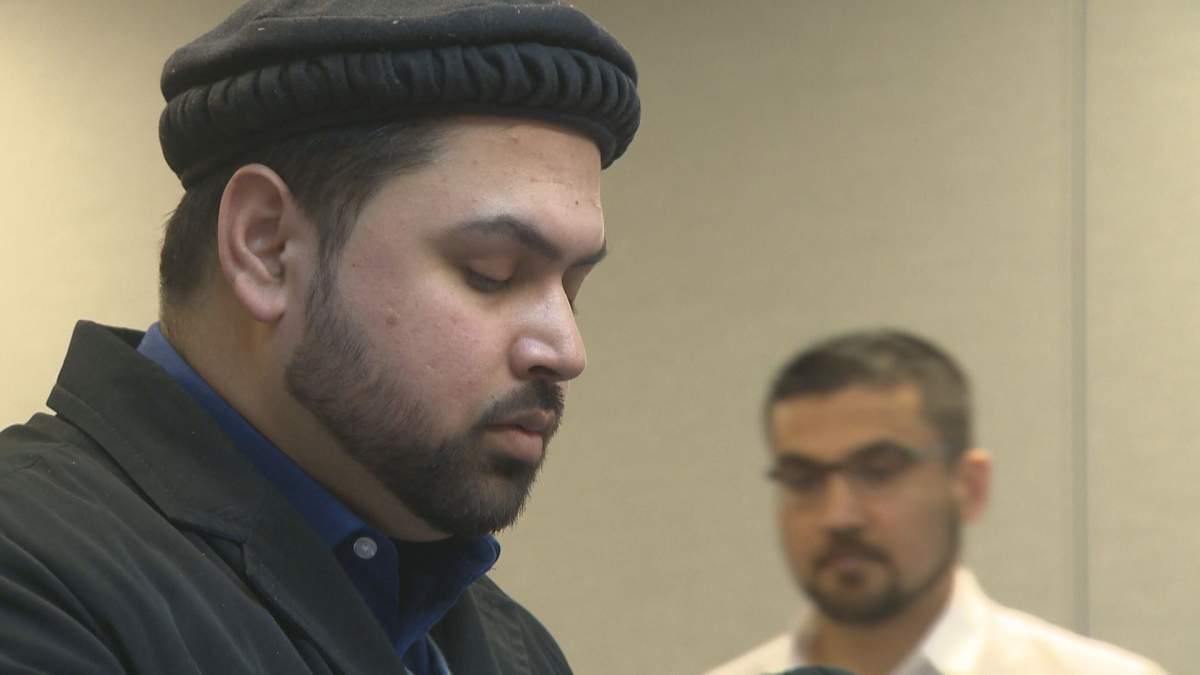 Luqman Ahmed, an Imam with the Ahmadiyya Muslim Jama’at of Canada, leads prayer at the Beaverbrook public library branch in Kanata. He said Ottawa’s Muslim community is “restless” after news of deadly shootings at two mosques in Christchurch, New Zealand, but he said people remain “resilient.”