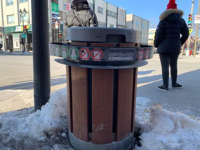 Some of the garbage cans in Montreal’s Plateau-Mont-Royal borough are looking a little different these days.