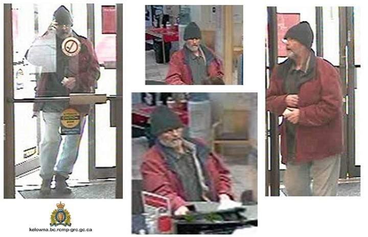 After the robbery of a Scotiabank in Rutland on January 31, police released these images of the suspect.