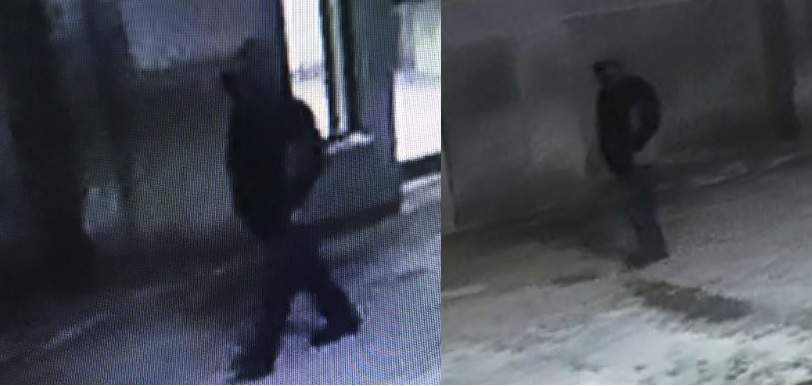 Investigators have released the above photos of a suspect wanted in connection with a knifepoint robbery case. 