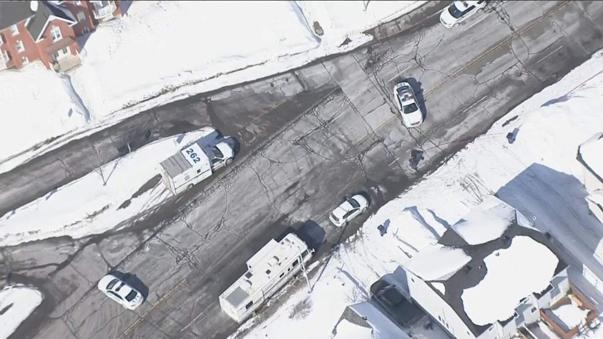 Laval police investigate after a man was shot and killed outside his home on des Laurentides Boulevard on Wednesday, March 6, 2019.