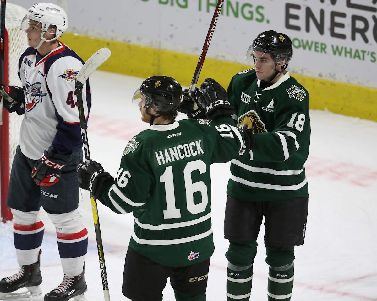 London Knights face off against the Windsor Spitfires in OHL playoff action.