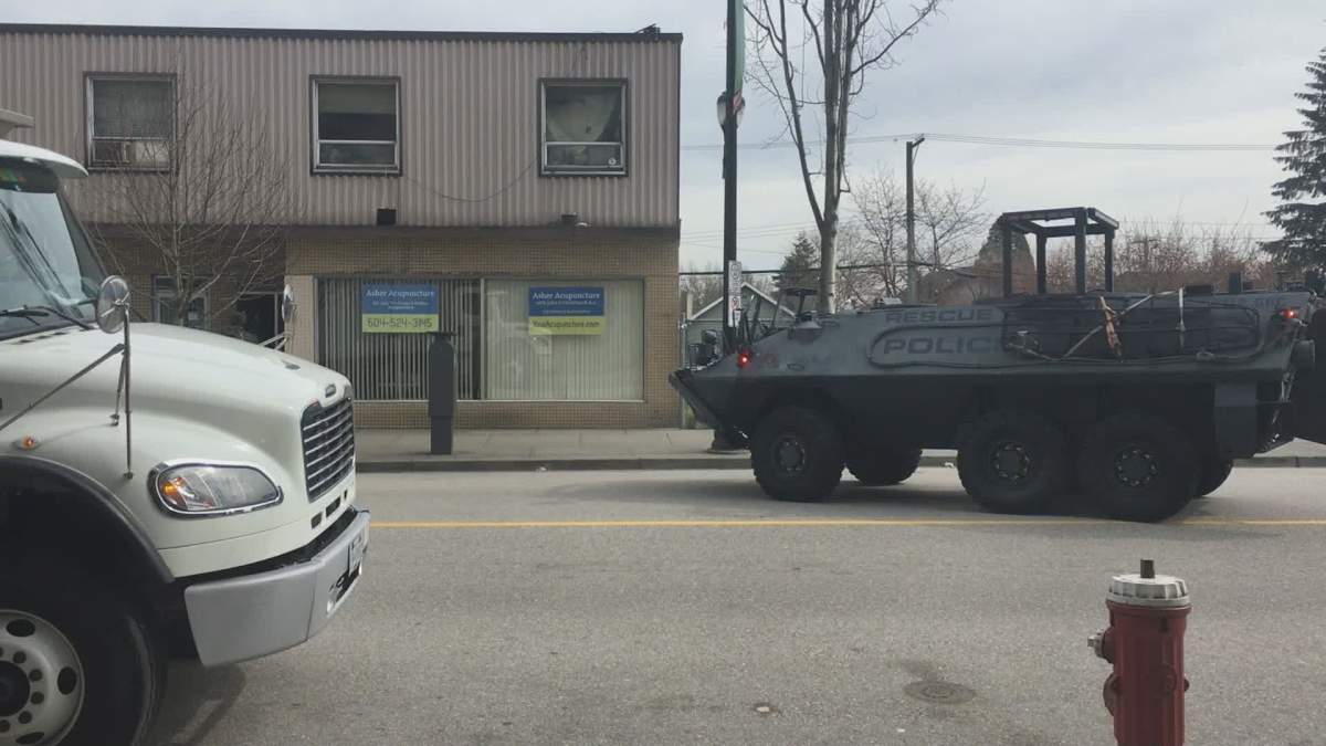 The Lower Mainland District ERT armoured vehicle.