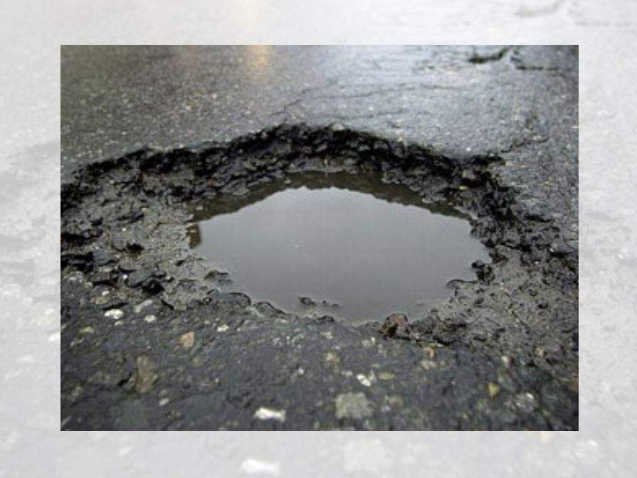 Potholes like this one are a common complaint in the Worst Roads campaign.