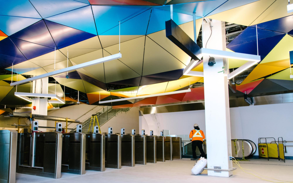An image of the Parliament LRT station in downtown Ottawa.