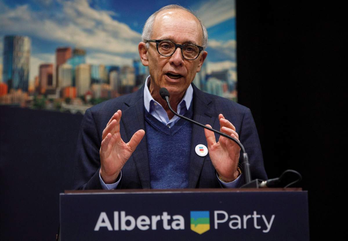 Alberta Party candidate Stephen Mandel, speaks during the Alberta Party's first leadership debate in Edmonton Alta, on Wednesday January 24, 2018. 