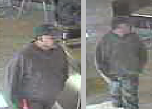 Surveillance footage of the suspect.
