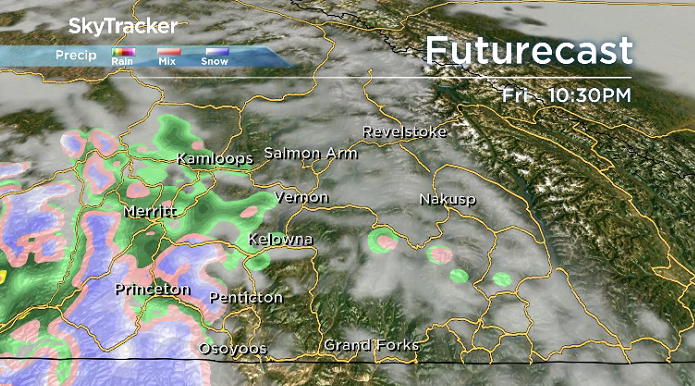 There is a chance of showers during the evening hours on Friday.
