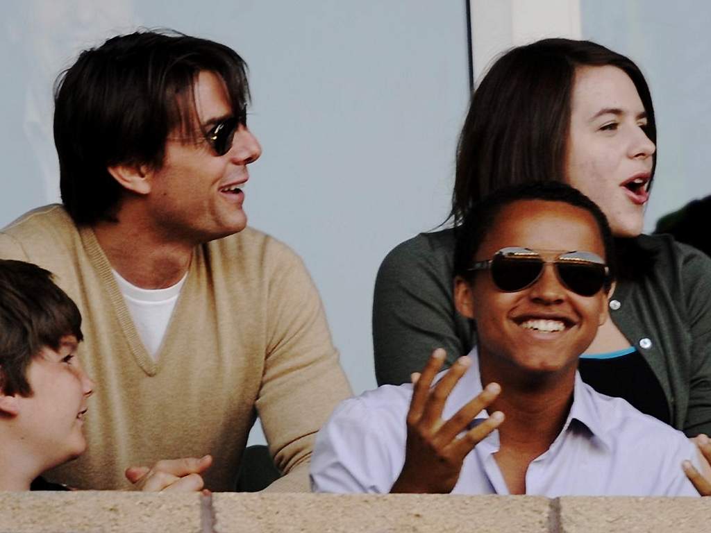 Tom Cruise, son Connor and daughter Isabella during an MLS game at The Home Depot Center on July 19, 2009 in Carson, Calif.