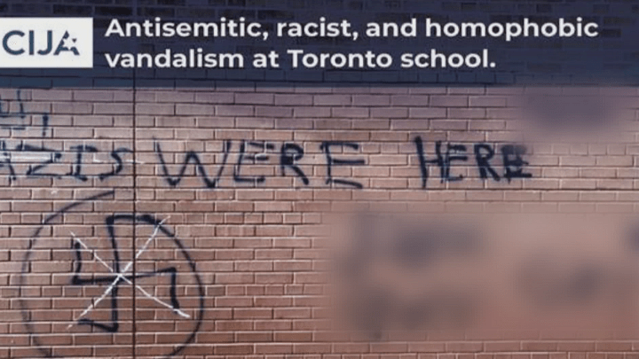 CIJA disturbed by anti-Semitic graffiti found on Toronto high school .