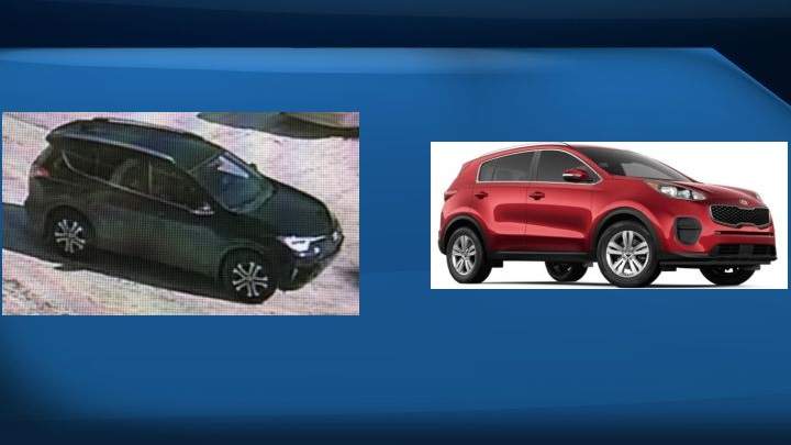 Photos of two vehicles that police believe a pair of carjacking suspects may be driving in Edmonton.