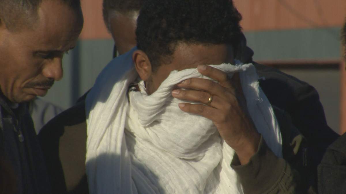The father of a 4-year-old girl killed by a car was emotional at a vigil for his daughter.