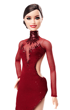 Tessa Virtue, donning her red dress she wore in the free dance at the 2018 Pyeongchang Games, is officially a Barbie.