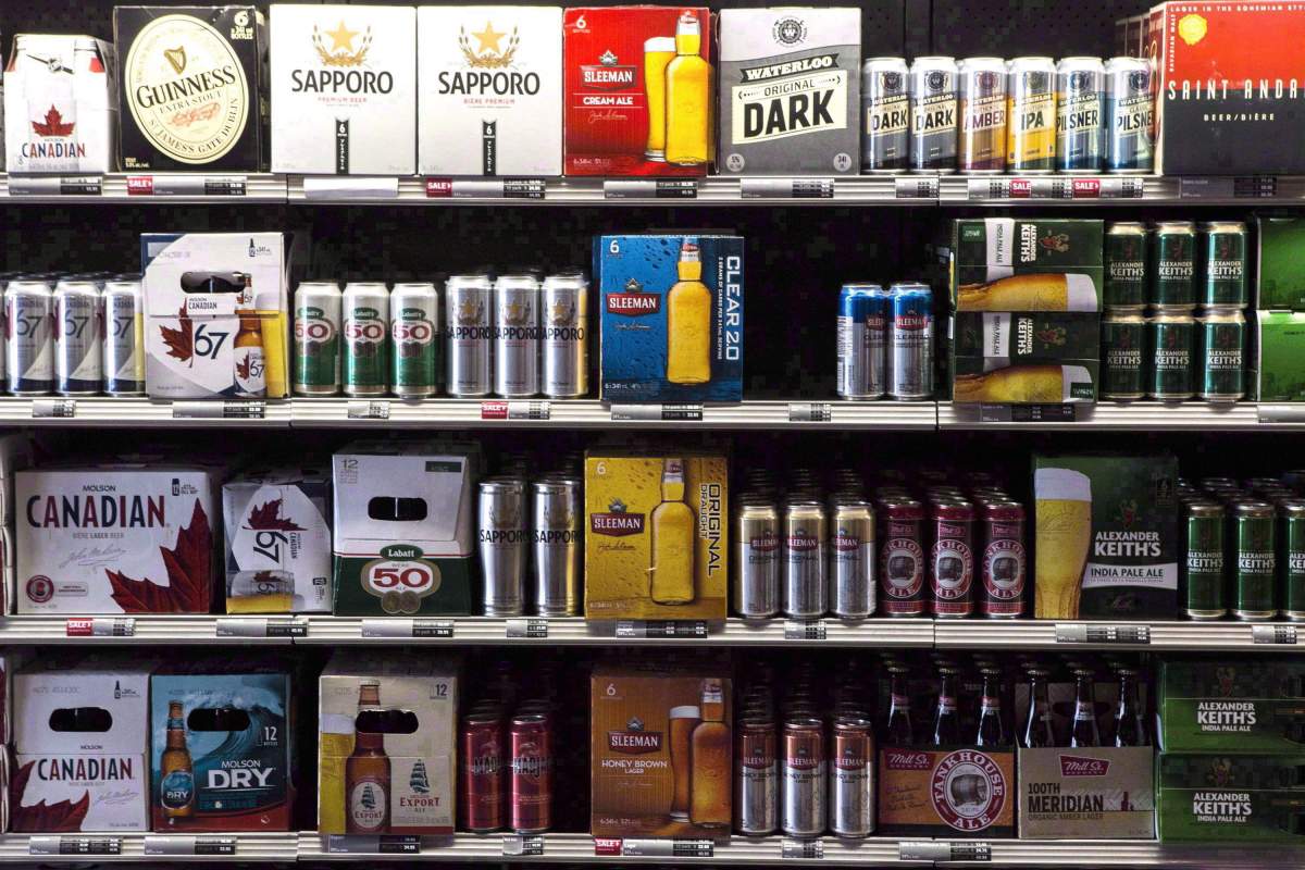 Beer products are on display at a Toronto beer store on Thursday, April 16, 2015. THE CANADIAN PRESS/Chris Young