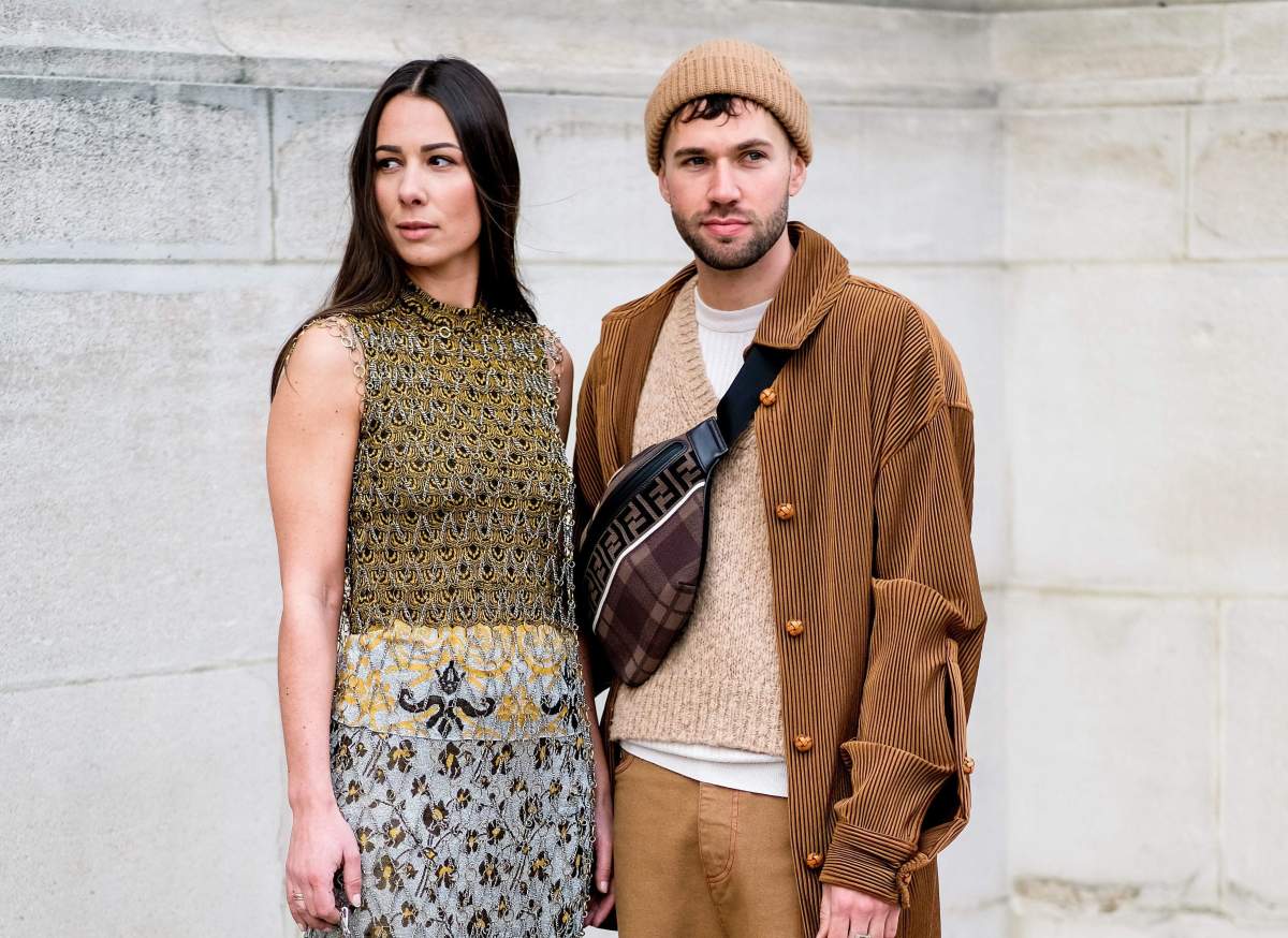 Street style, Alice Barbier and JS Roques arriving at Paco Rabanne Fall-Winter 2019-2020 ready-to-wear show, held at Grand Palais, Paris, France, on February 28th, 2019. Photo by Marie-Paola Bertrand-Hillion/ABACAPRESS.COM